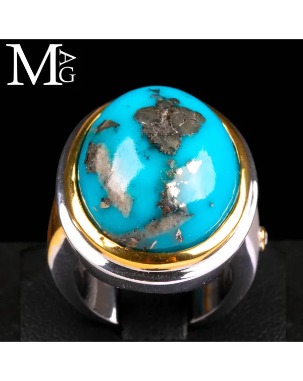Anello in Argento con finiture in Oro 18K – Turc...