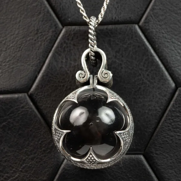 Gotland - Ciondolo Vichingo, Argento con Sfera di Quarzo.