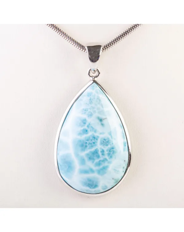 Ciondolo in Argento con Larimar, la Pietra della T...