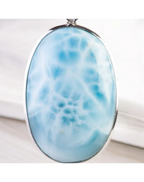 Ciondolo in Argento con Larimar, il Paradiso Terre...