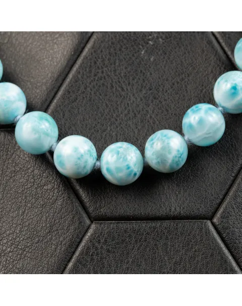 Collana Esclusiva di Perle di Larimar dei Caraibi.
