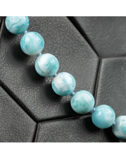 Collana Esclusiva di Perle di Larimar dei Caraibi.