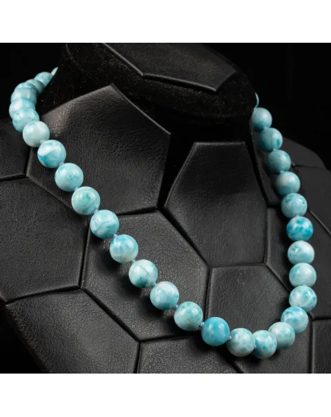Collana Esclusiva di Perle di Larimar dei Caraibi.