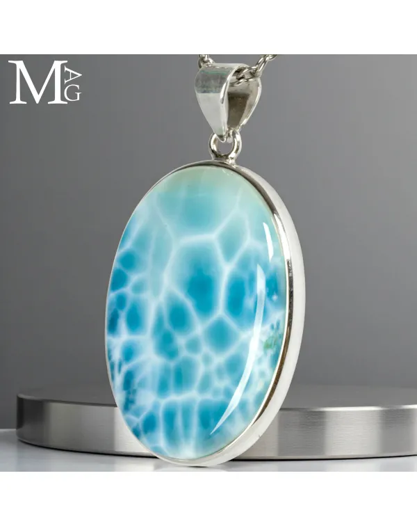 Ciondolo in Argento con Gemma di Larimar dei Carai...