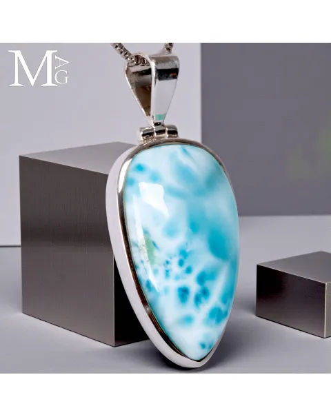 Ciondolo in Argento con Larimar Naturale