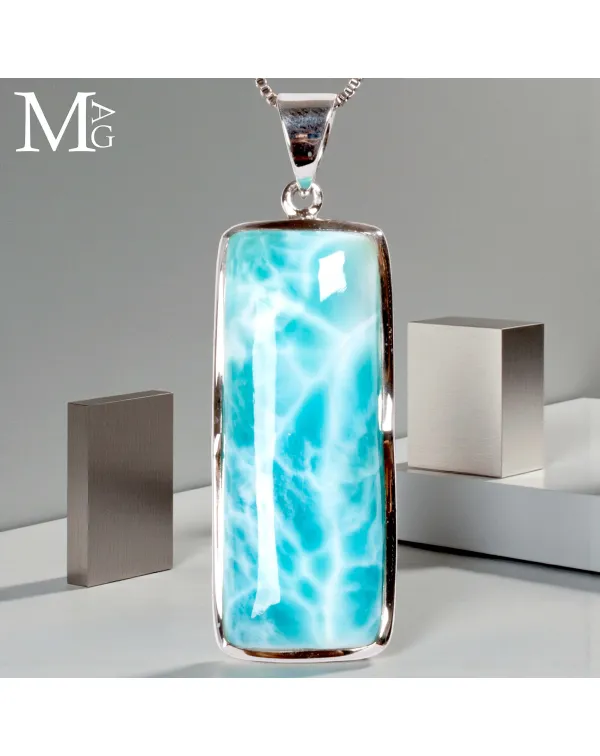 Ciondolo in Argento con Larimar Naturale