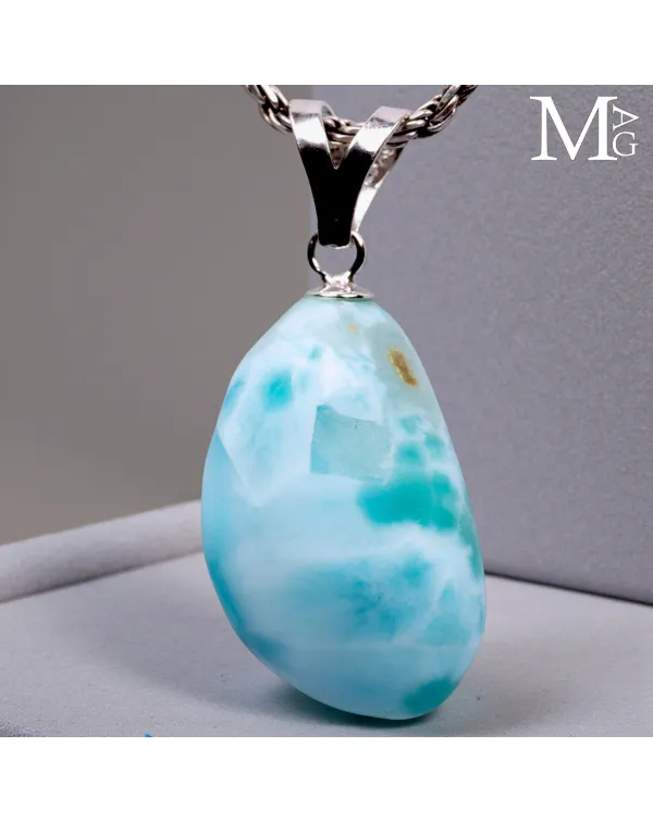 Ciondolo in Argento 925 con Larimar Naturale