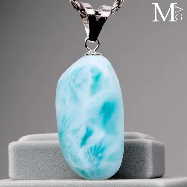 Ciondolo con Larimar Naturale - Gancio in Argento ...