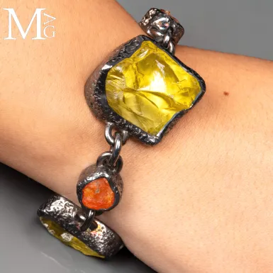 Pezzo Unico - Bracciale in Argento, Quarzo Limone ...