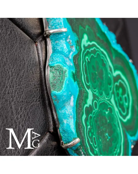 Ciondolo in Malachite e Crisocolla Naturale