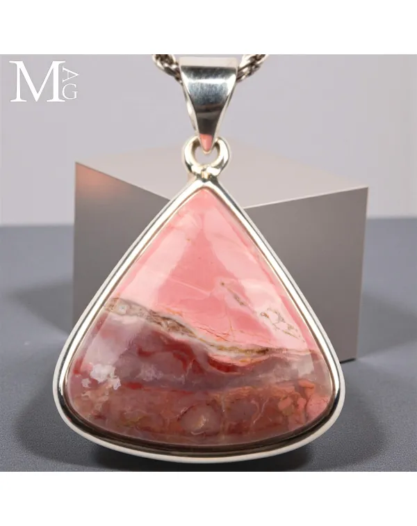Ciondolo in Argento 925 con Mookaite Rosa Australi...
