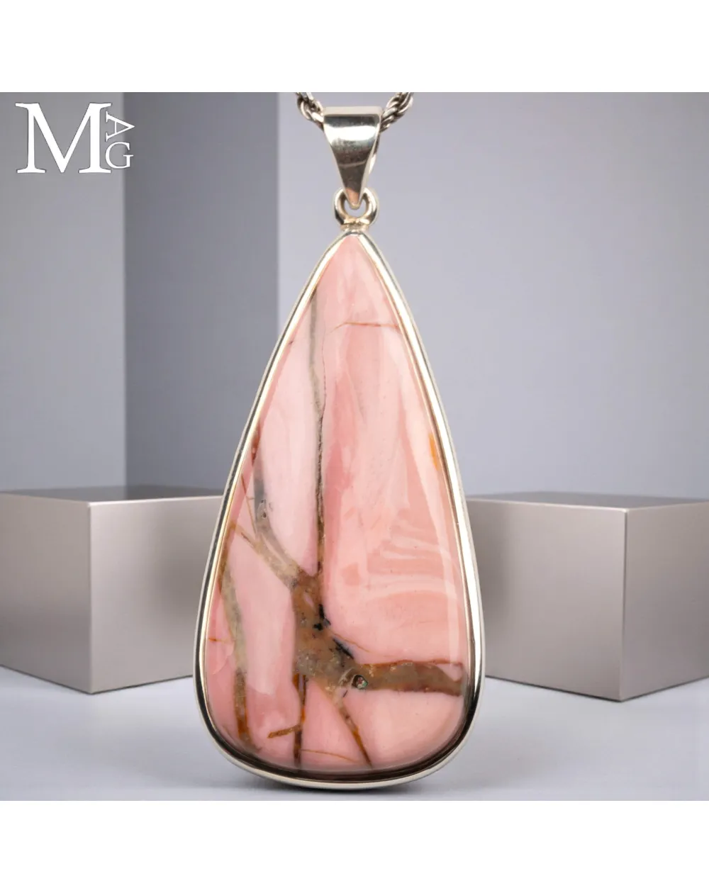 Ciondolo in Argento con Mookaite Rosa Australiana