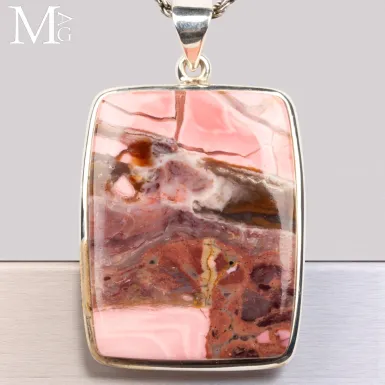 Ciondolo in Argento con Mookaite Rosa Australiana