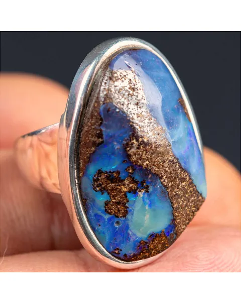 Anello in Argento con Opale Boulder - Australia
