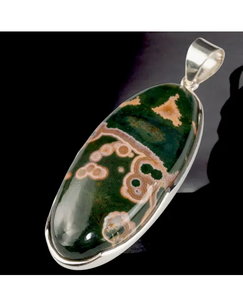 Ciondolo Artigianale in Argento con Diaspro Oceanico 8th Vein..