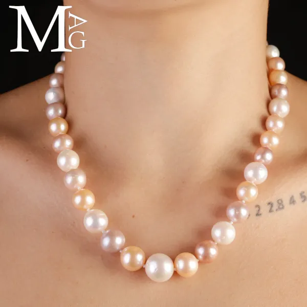 Collana Multicolore di Perle di Acqua Dolce.