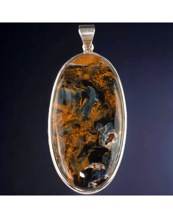 Ciondolo in Argento con Pietersite: Magia di Color...
