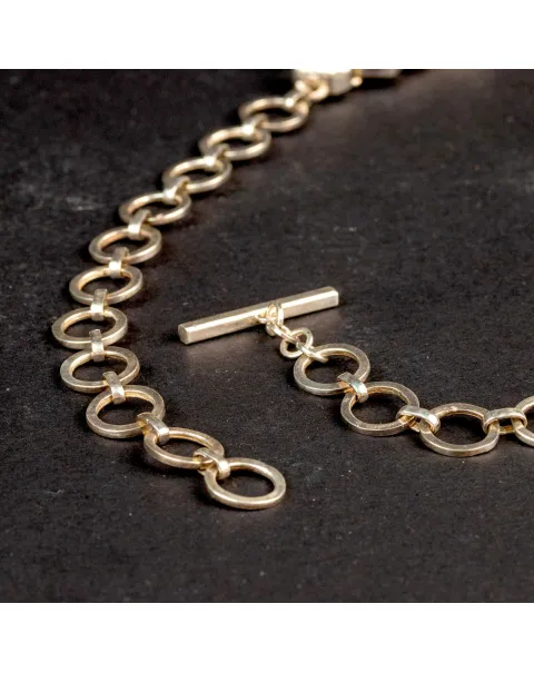 Stupefacente Collana in Argento con 53 Gemme di Pirite Gold.