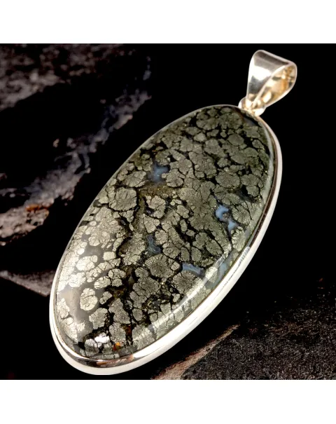 Ciondolo in Argento con Rara Pirite Piumata.