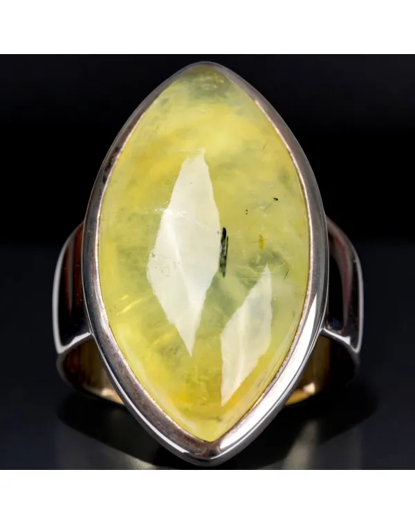 Anello in Argento con Golden Prehnite Australiana.