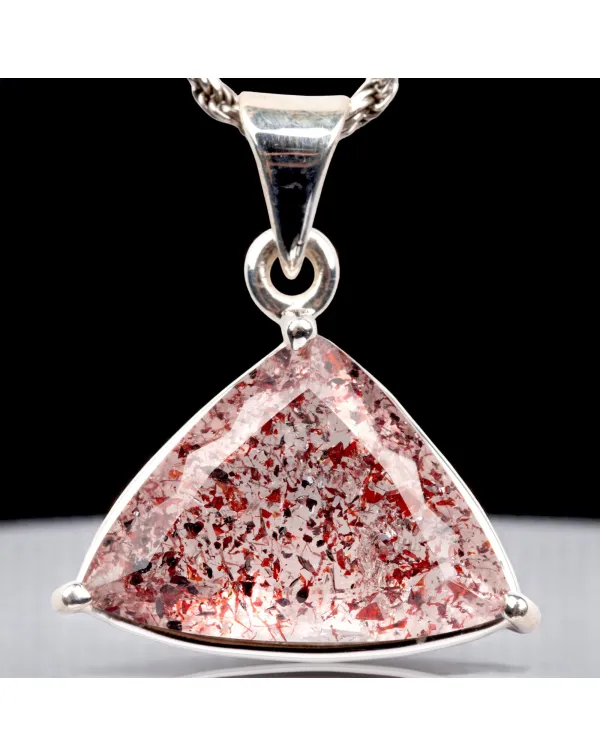 Ciondolo in Argento con Quarzo Fragola Trigonale