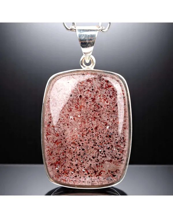 Ciondolo in Argento con Quarzo Fragola.