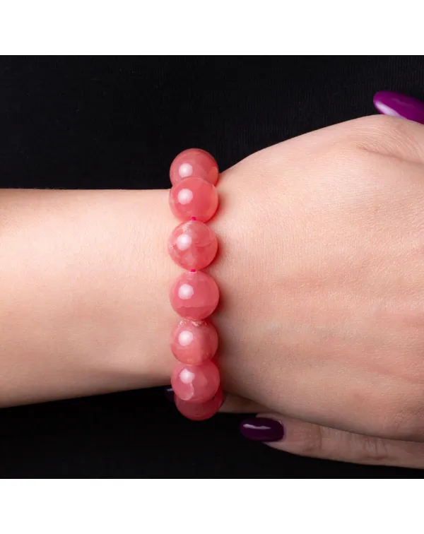 Bracciale in Rodocrosite Naturale Sfere da 14.5 mm