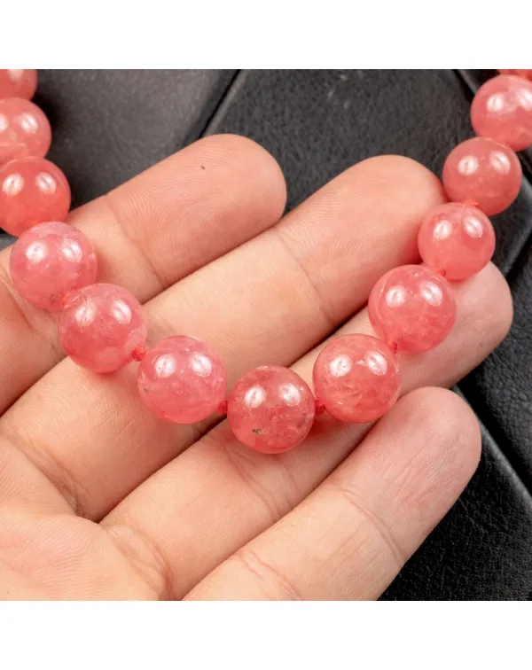 Collana Esclusiva di Gemme di Rodocrosite Naturale...
