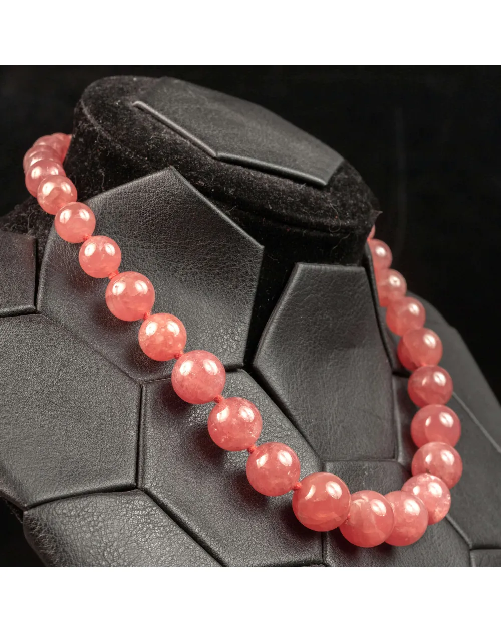 Collana Esclusiva di Perle di Rodocrosite Naturale Gem.
