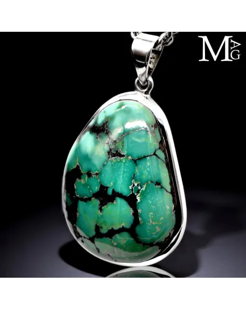 Ciondolo in Argento con Turchese Tibetano – Energia Ancestrale.