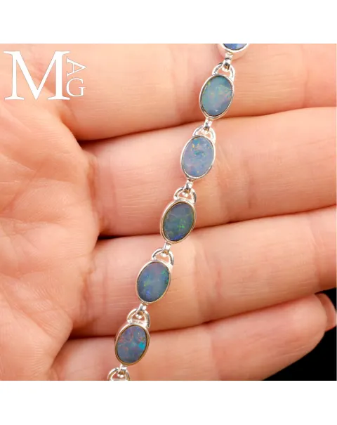 Bracciale in Argento con 11 Opali Welo.