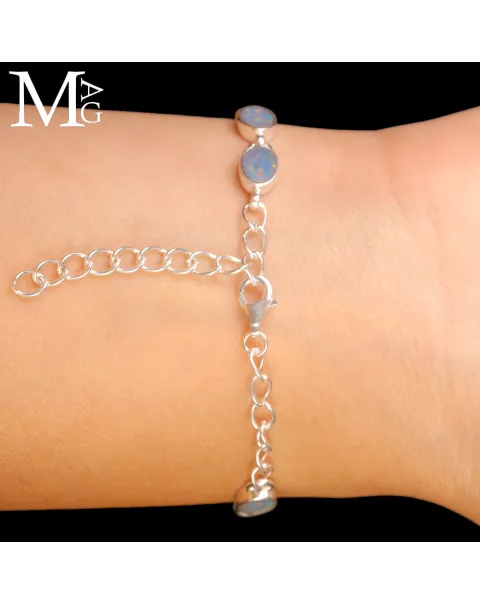 Bracciale in Argento con 11 Opali Welo.