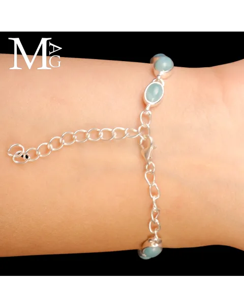 Bracciale in Argento con Gemme di Larimar.