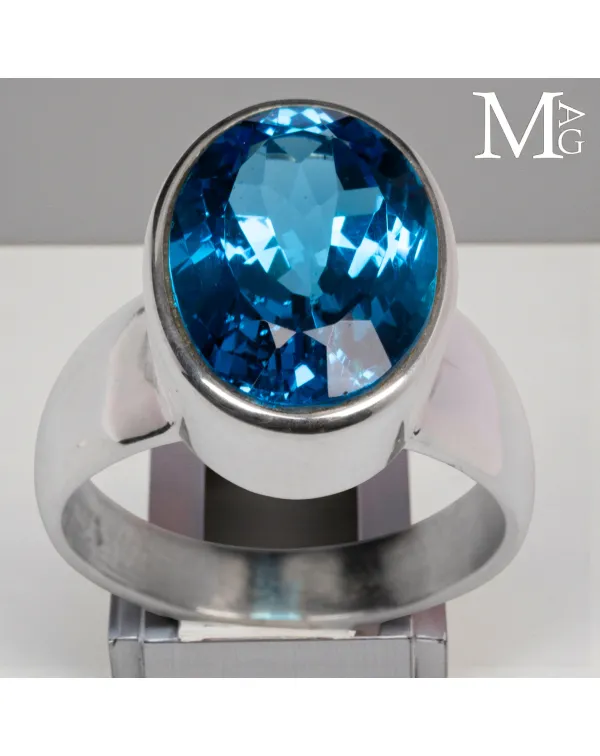 Anello in Argento 925 con Topazio Swiss Blue – T...