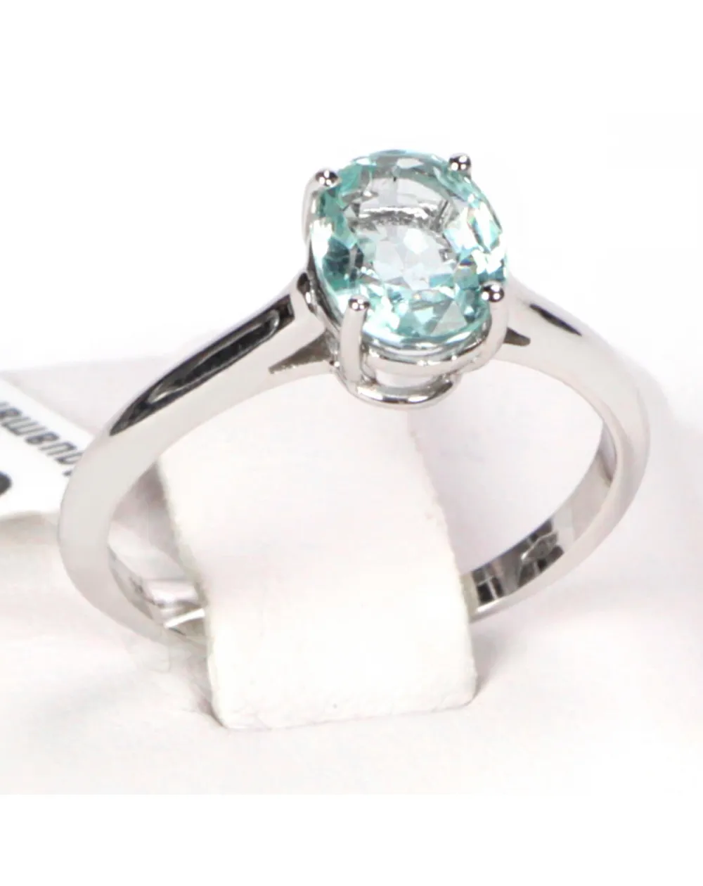 Anello Oro Bianco Acquamarina
