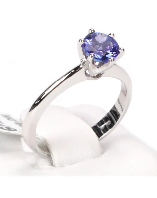 Anello Oro Bianco Tanzanite