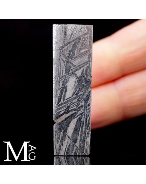 Meteorite Aletai – Sezione lucidata con trame Widmanstätten.