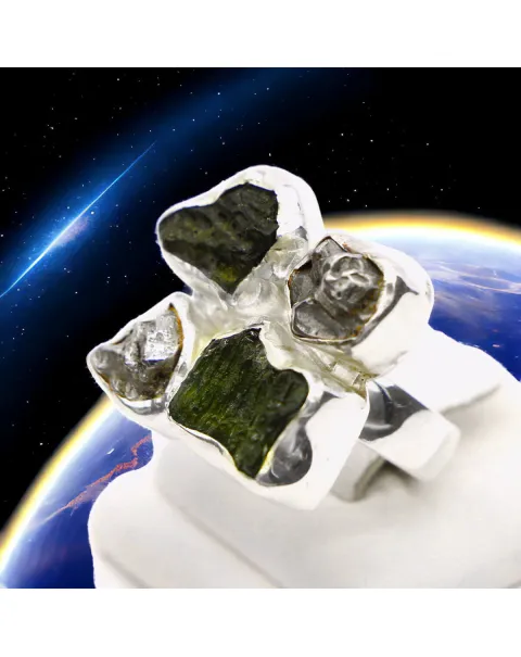 Anello meteoriti - Campo del Cielo e Moldavite