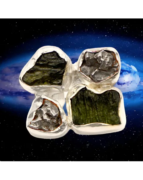 Anello meteoriti - Campo del Cielo e Moldavite