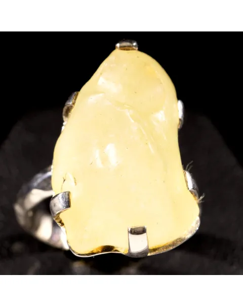 Anello in Argento con Gemma di Vetro Libico.