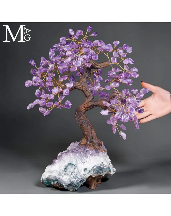 Albero Bonsai in Ametista su Drusa Naturale – El...