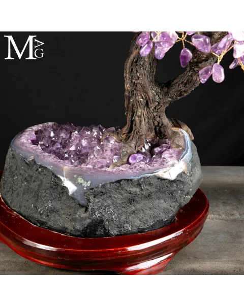 Albero Bonsai in Ametista su Drusa Naturale – Albero della Vita.