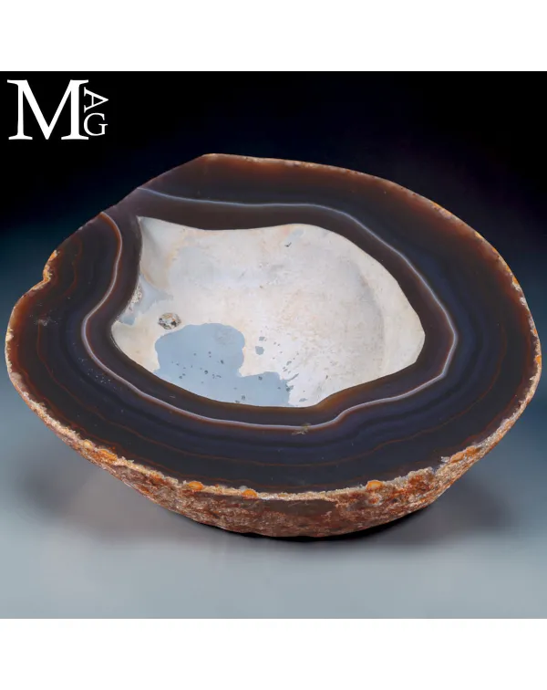 Ciotola Scultorea in Agata Naturale – Geode Bras...