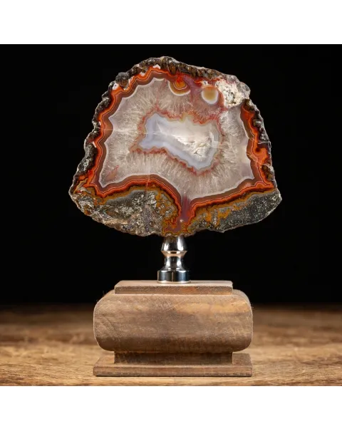 Geode Agata Rossa su base Decorativa