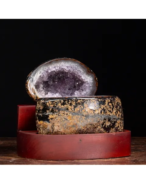 Geode Agata Sezionata su base