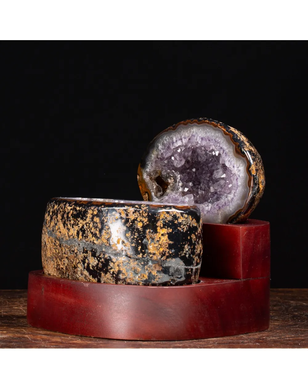 Geode Agata Sezionata su base