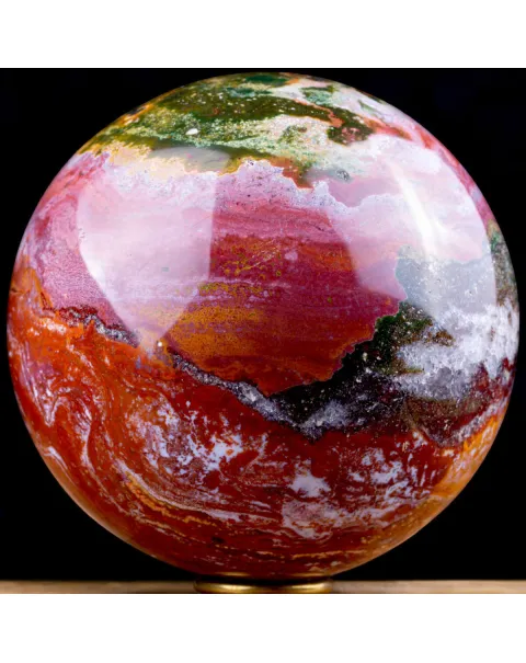 Sfera in Agata con Cristallizzazioni di Quarzo.