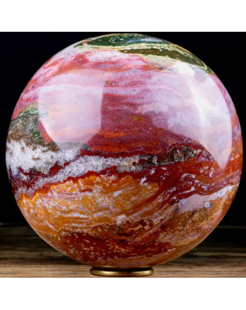 Sfera in Agata con Cristallizzazioni di Quarzo.