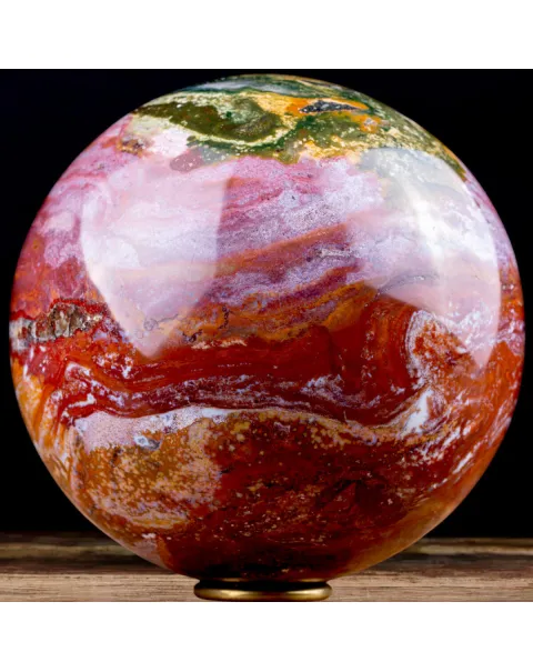 Sfera in Agata con Cristallizzazioni di Quarzo.