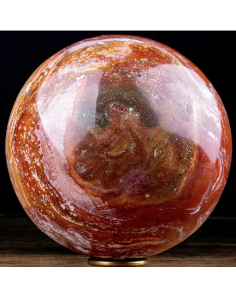 Sfera in Agata con Cristallizzazioni di Quarzo.